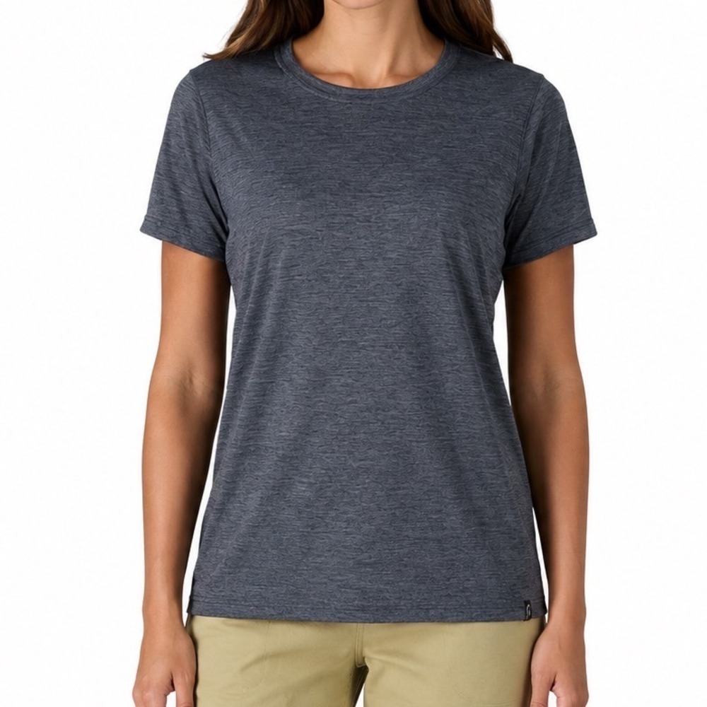 Patagonia Womens Cap Cool Daily T-Shirt Smolder Blue X Dye Size Small NWT